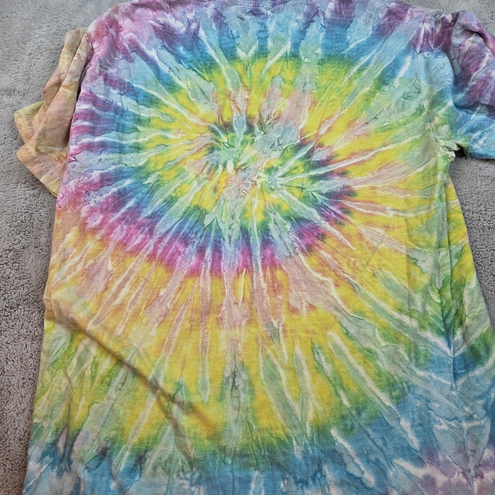 Vintage Penn State Tee M Heavyweight Spiral Rainbow Tie Dye Graphic 100% Cotton - Picture 4 of 8
